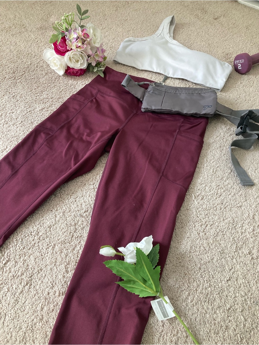 Yogalicious Burgundy High-Rise Performance Leggings